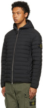 Stone Island Black Down Loom Woven Chambers Jacket