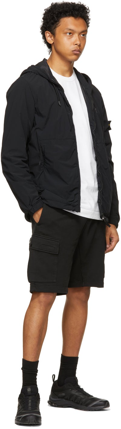 Stone Island Black French Terry Bermuda Shorts