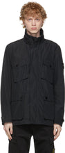 Stone Island Black Micro Reps Coat - Manteau de micro-reps noirs de pierre - 스톤 아일랜드 블랙 마이크로 reps 코트
