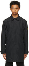 Stone Island Black Micro Reps Trench Coat - Pierre Island Black Micro Reps Trench Coat - 스톤 아일랜드 블랙 마이크로 reps 트렌치 코트