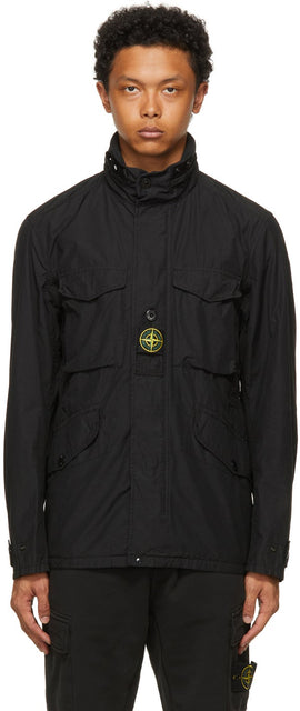 Stone Island Black Naslan Light Watro Field Coat - Pierre Naslan Black Naslan Light Watro Coat - 돌 섬 블랙 Naslan 빛 Watro 필드 코트