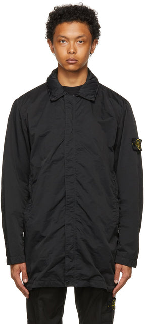 Stone Island Black Nylon Batavia-TC Trench Coat - Trench-coat en nylon noir en nylon noir en pierre - 스톤 아일랜드 블랙 나일론 Batavia-TC 트렌치 코트
