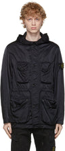 Stone Island Black Nylon Raso-TC Coat - Manteau raso-tc en nylon noire en pierre - 스톤 아일랜드 블랙 나일론 Raso-TC 코트