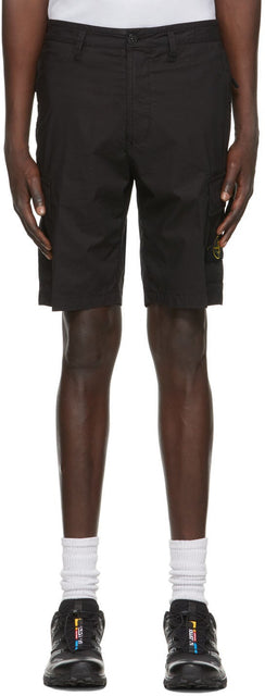 Stone Island Black Patch Bermuda Shorts - Short de Bermuda Patch Noir Stone Island - 돌 섬 블랙 패치 버뮤다 반바지