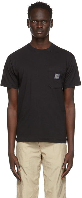 Stone Island Black Pocket T-Shirt - T-shirt de poche noire d'île en pierre - 스톤 아일랜드 블랙 포켓 티셔츠