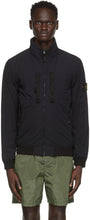 Stone Island Black Skin Touch Nylon Bomber Jacket - Veste bombardière en nylon à la peau noire de pierre - 돌 섬 블랙 스킨 터치 나일론 폭격기 재킷