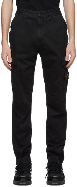 Stone Island Black Slim Cargo Pants - Pantalon de cargaison mince île de pierre - 돌 섬 블랙 슬림화물 바지
