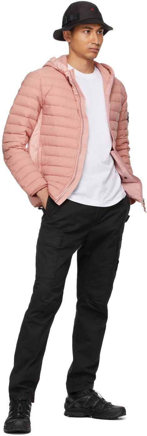 Stone Island Black Stretch Poplin Cargo Pants