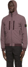 Stone Island Burgundy Skin Touch Nylon Bomber Jacket