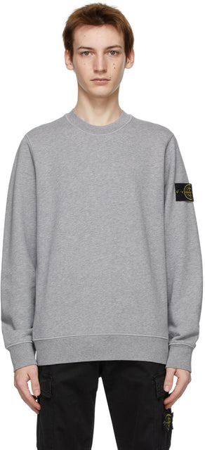 Stone Island Grey Cotton Classic Sweatshirt - Sweat-shirt classique en coton gris de pierre - 돌 섬 회색 면화 클래식 스웨터