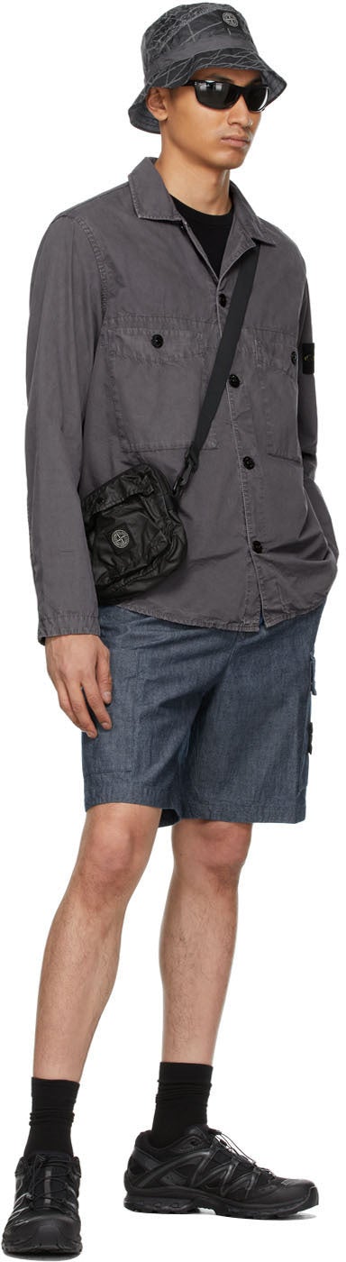 Stone Island Grey Garment-Dyed Shirt