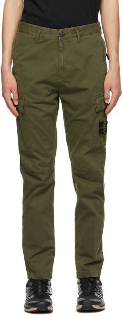 Stone Island Khaki Twill Cargo Pants - Pantalon de cargaison en sergé de pierre kaki - 스톤 아일랜드 카키 능직화물 카고 바지