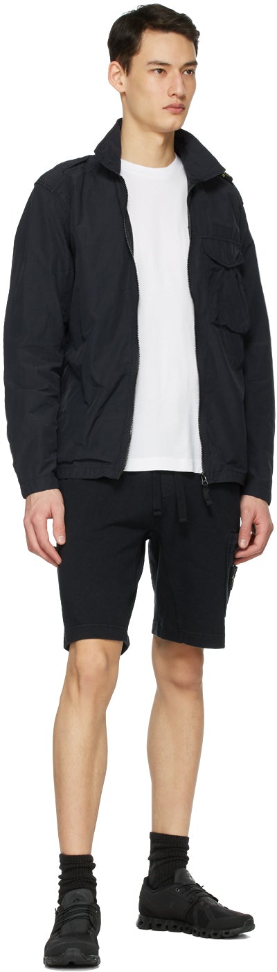 Stone Island Navy Bermuda Cargo Shorts