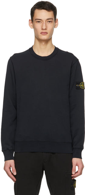 Stone Island Navy Classic Sweatshirt - Sweat-shirt classique de la marine de pierre - 스톤 아일랜드 네이비 클래식 스웨터