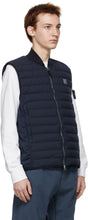 Stone Island Navy Down Loom Woven Vest