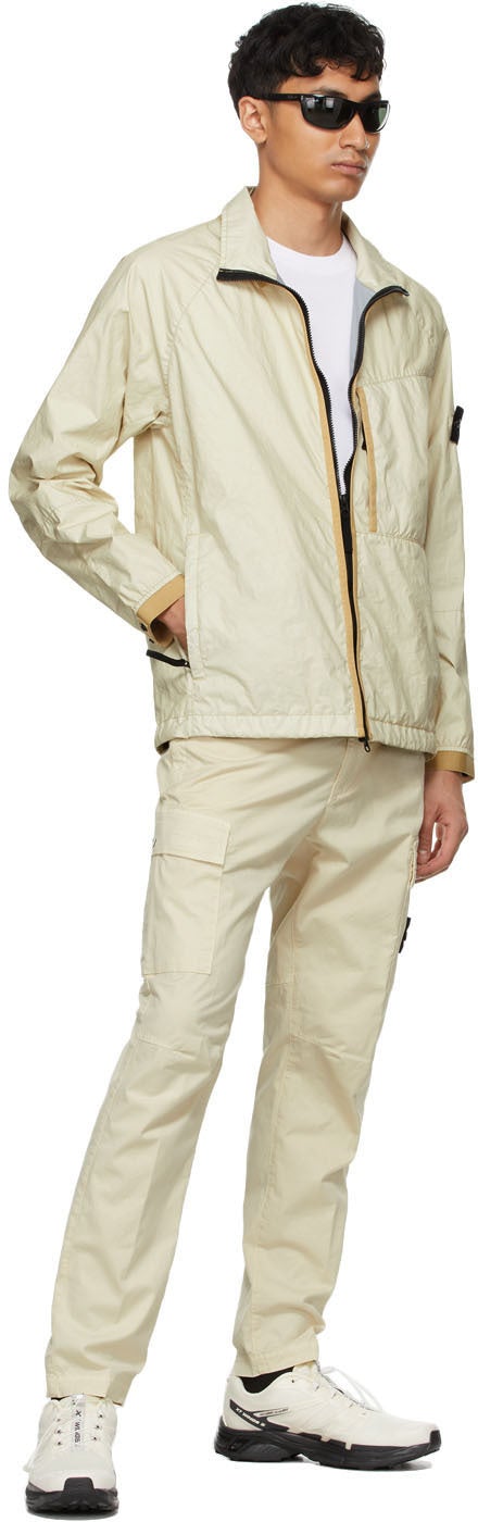 Stone Island Off-White Stretch Poplin Cargo Pants