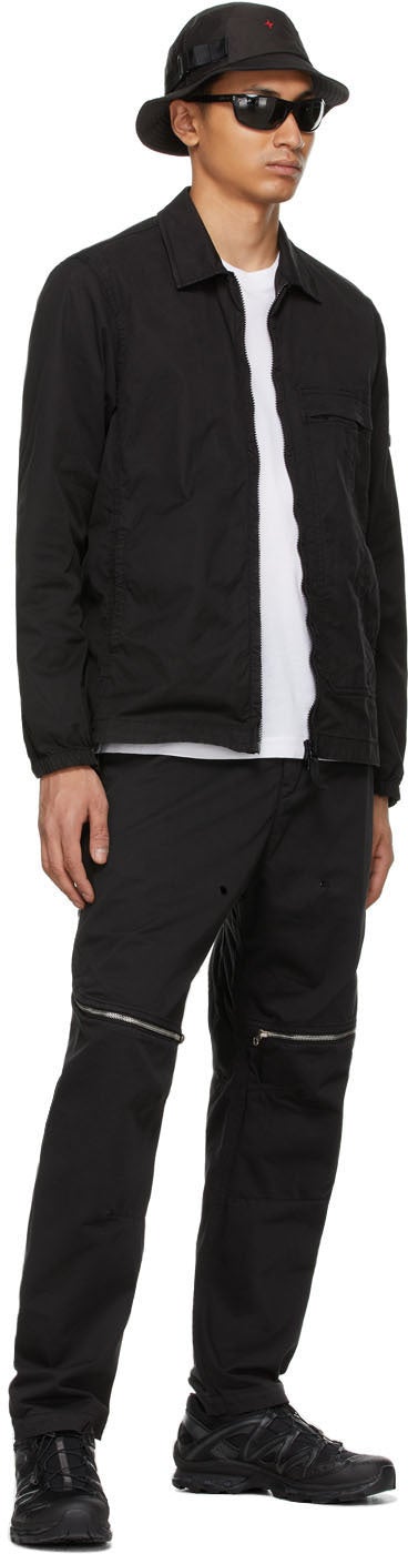 Stone Island Shadow Project Black Zip Vent Trousers