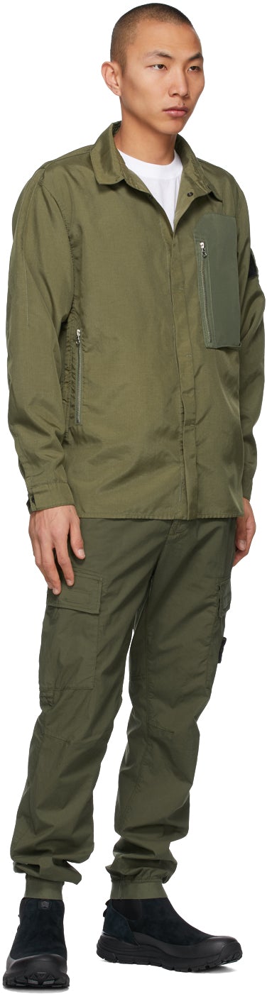 Stone Island Shadow Project Khaki Vented Overshirt