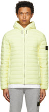 Stone Island Yellow Down Loom Woven Chambers Jacket - Veste de Chambres tissées à tisser en pierre - 돌 섬 노란색 아래로 짠 챔버 재킷