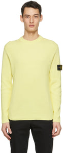 Stone Island Yellow Rib Knit Sweater - Pull en tricot de nervures de la côte de pierre - 돌 섬 노란색 립 니트 스웨터