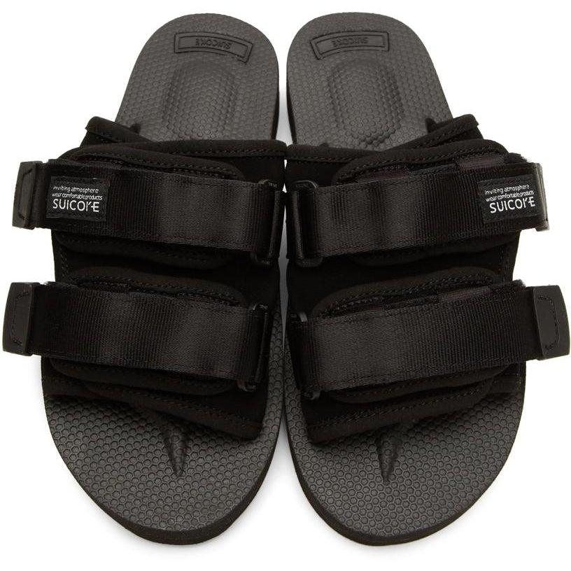 Suicoke Black Suede MOTO-VS Sandals