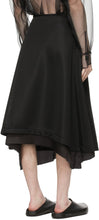 Sulvam Black Flared Jersey Skirt