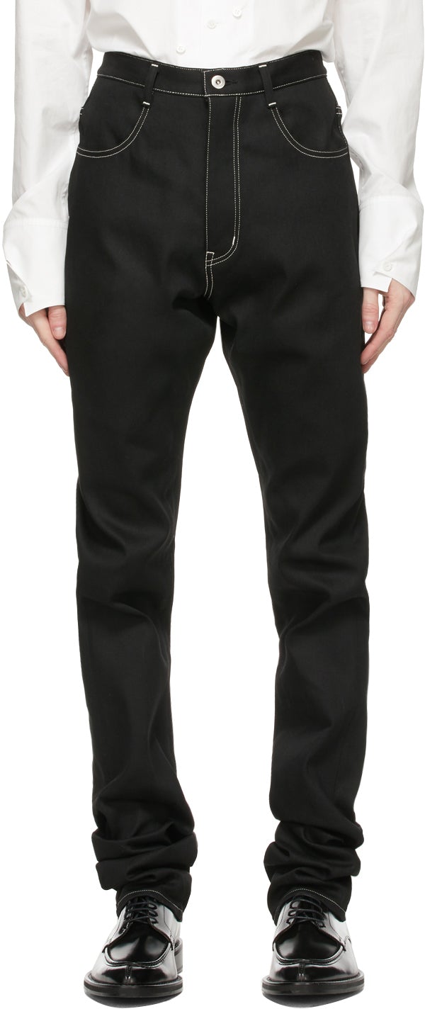 Sulvam Black Straight Jeans - Jean droit noir Sulvam - Sulvam 블랙 스트레이트 청바지