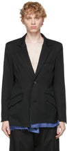Sulvam Black Wool Layered Blazer - Blazer en couche de laine noire Sulvam - Sulvam 검은 양모 층 블레이저를 계층화했습니다