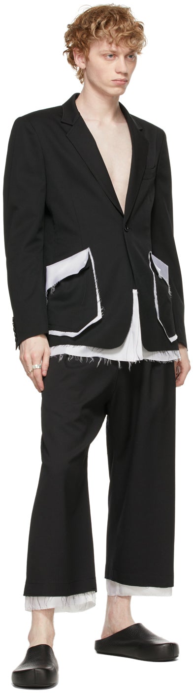 Sulvam Black Wool Trousers