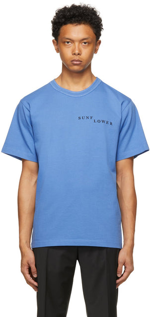 Sunflower Blue Line T-Shirt - T-shirt de ligne bleue tournesol - 해바라기 파란 라인 티셔츠