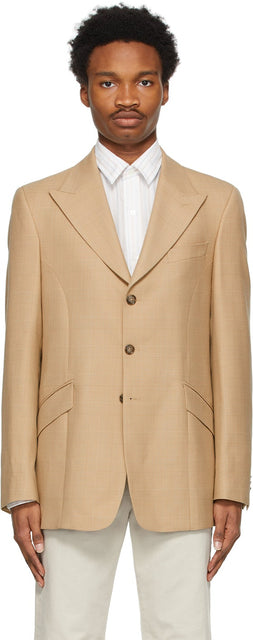 Sunflower Khaki Wool Jet Blazer - Sunflower Kaki Laine Jet Blazer - 해바라기 카키색 양모 제트 블레이저