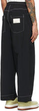 Sunnei Black Nylon Elastic Trousers