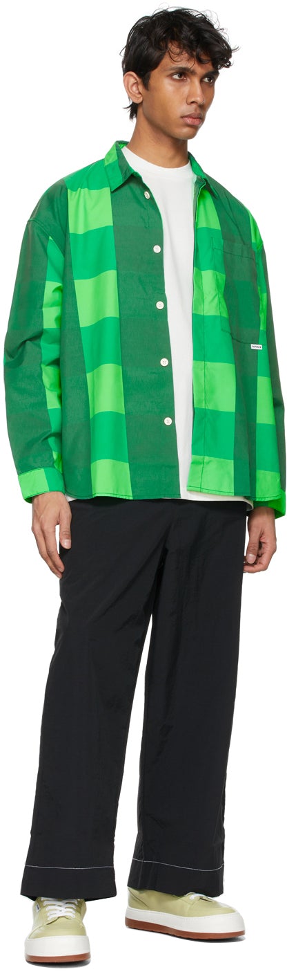 Sunnei Black Nylon Elastic Trousers