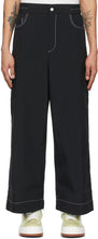 Sunnei Black Nylon Elastic Trousers - Pantalon élastique Nylon noir Sunnei - Sunnei 검은 나일론 탄성 바지