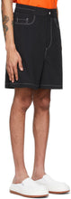 Sunnei Black Taffeta Elastic Shorts