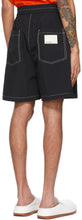 Sunnei Black Taffeta Elastic Shorts