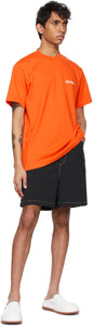 Sunnei Black Taffeta Elastic Shorts