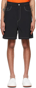 Sunnei Black Taffeta Elastic Shorts - Sunnei Black Taffetas Elastic Short - Sunnei 검은 태 피터 탄성 반바지