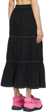 Sunnei Black Taffeta Elastic Skirt