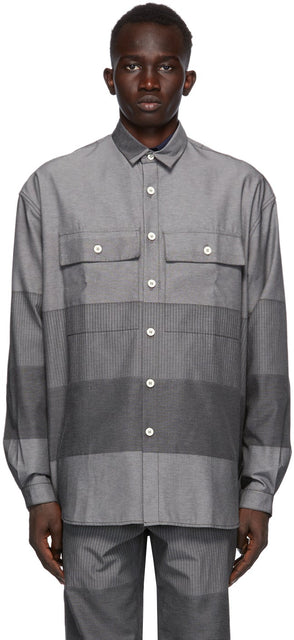Sunnei Grey Paneled Over Shirt - Sunnei gris lambris de chemise - Sunnei 회색 셔츠 위에 패널