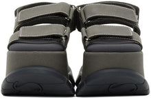 Sunnei Khaki Canvas Low Platform Sandals