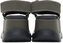 Sunnei Khaki Canvas Low Platform Sandals