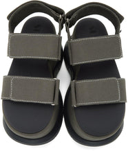 Sunnei Khaki Canvas Low Platform Sandals