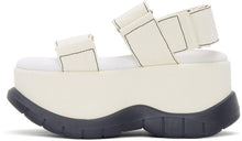 Sunnei Off-White Canvas Low Platform Sandals