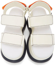 Sunnei Off-White Canvas Low Platform Sandals