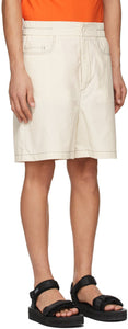 Sunnei Off-White Taffeta Elastic Shorts