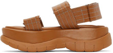 Sunnei Tan Leather Low Platform Sandals
