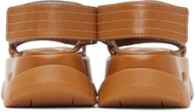 Sunnei Tan Leather Low Platform Sandals