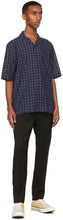 Sunspel Navy Print Short Sleeve Shirt