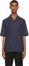 Sunspel Navy Print Short Sleeve Shirt - Chemise à manches courtes à imprimé de la marine Sunspel - Sunspel Navy 인쇄 짧은 소매 셔츠